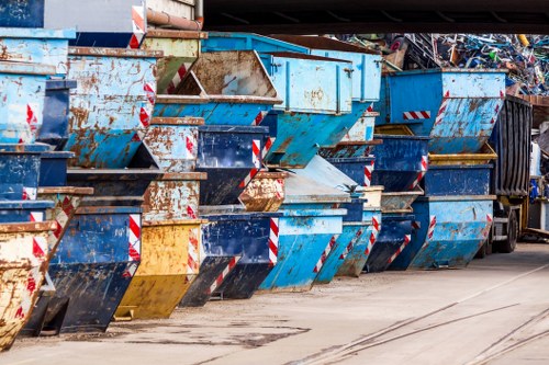 Crew sorting commercial recycling outside a Charlton business